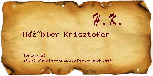 Hübler Krisztofer névjegykártya