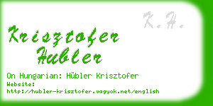 krisztofer hubler business card